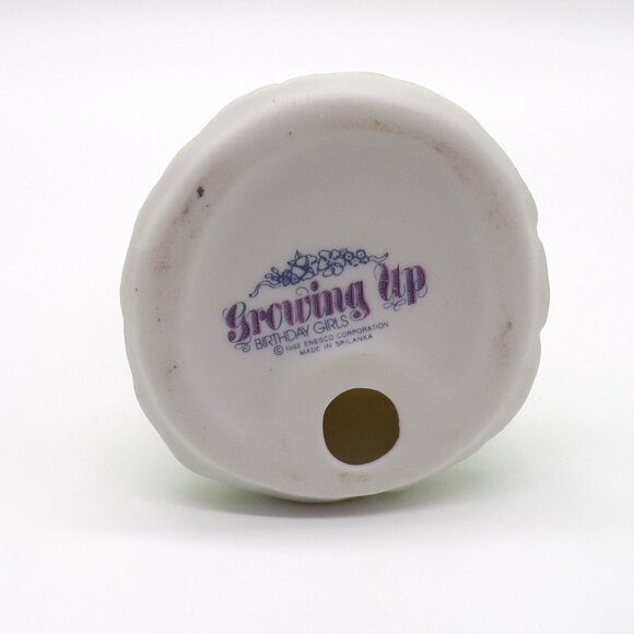 ENESCO Growing up Birthday Girls Figurine 11 Brown Hair Cake Porcelain VTG 1982 - Picture 8 of 11